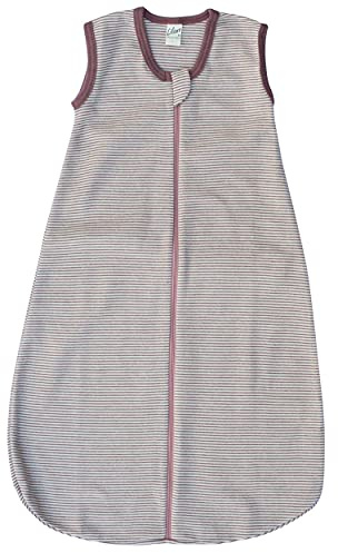 Lilano, Schlafsack Ringel ohne Arm, 70% Wolle (kbT), 30% Seide, 210 gr./m² (Mauve/Natur, 1 (70 cm))