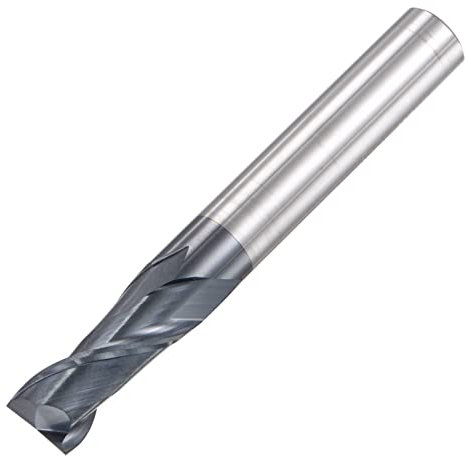 sourcing map Square Nose End Mill, 10mm Tip Dia Solid Carbide AlTiN Coated CNC Router Bits 2 Flute Spiral Milling Cutter HRC45 with 10mm Shank 75mm (3-inch) Length