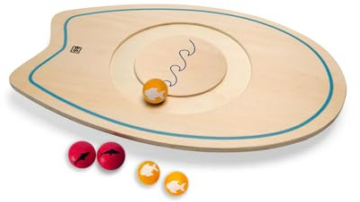 BS Toys - Tavola d'Equilibrio - Gioco educativo di qualità - Promuove l'equilibrio, il coordinamento e lo sviluppo del motore - Include 1 tavola e 5 palline - Per bambini dai 4 anni in più