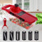 ABEUTY 6 in 1 Mandolin Slicer - Vegetable Chopper, Adjustable Cutter, Food Slicer Veg Chopper Manual Onion Dicer (Red)