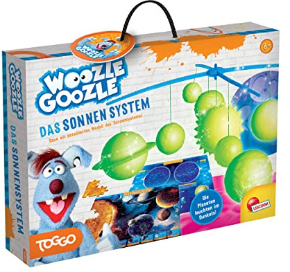 Lisciani – WOOZLE GOOZLE Solsystemet – Experimentlåda från 8 år – utforska astronomin och bygg en 3D-kopia av solsystemet för att hänga upp – pussel med dubbelsidiga motiv.