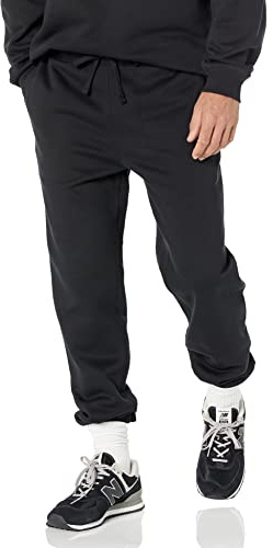 Amazon Essentials Pantalones Deportivos, Holgado, Cerrados en El Tobillo (Disponible en Talla Grandes y Largos Especiales) Hombre, Negro, M