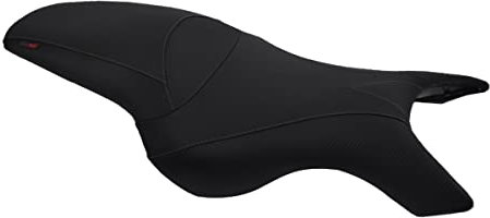 Moto Discovery Funda de Asiento Compatible con BMW K1200R / K1300R 2005-2014 Color Negro con Costuras en Gris Oscuro