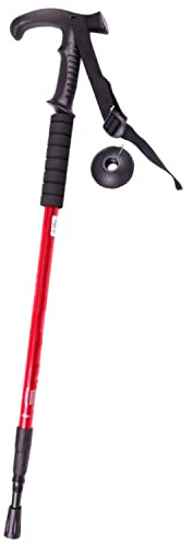 Bastones Senderismo Plegables, Bastones Trekking Ligeros, Altura Ajustable 65cm-130cm [Aluminio], Bastones para Caminar Extensibles y Resistentes para Marcha Nordica, Trail o Viaje (Rojo)