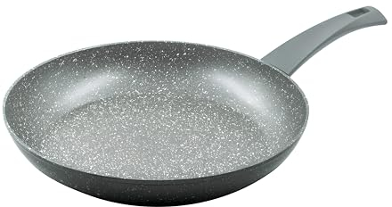Zanetti - Padella antiaderente DURAPIETRA, adatta a tutti i piani cottura incluso induzione, fondo indeformabile, rivestimento alto spessore, manico soft touch, Diametro 28 cm