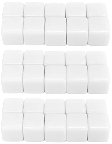 30 Stück 16 Mm Abgerundete Leere Sechsseitige Würfel Zum Unterrichten von Sesources Spielunterricht Kunststoffwürfel Vier Farben Wählbar, Leere Würfel Acrylwürfel Würfel in Verschiedenen(Weiß)
