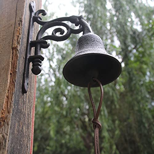Türglocke Gusseisen Glocke Rustikale Türklingel Aus Gusseisen – Antike Bauernhaus-Dinner-Glocken Mit Halterung, Außen-Innen-Klingel-Service-Glocke für Hof-Garten