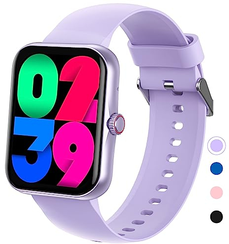 Smartwatch Kinder, 1.83 HD Voll Touchscreen Fitnessuhr, IP68 wasserdichter Kinder Fitness Aktivitäts Uhr, Schrittzähler, Wecker, 37 Sportmodi, Kinderuhr Telefon für Jungen Mädche Teenager (Lila)