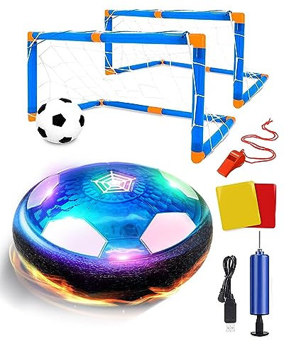Lulizar Led Hover Football Set, Rechargeable Hover Football Gifts for boys, Foam Bumper Football Goal for Indoor and Outdoor Activity, Kids Football Toys for Christmas, Birthday, Halloween