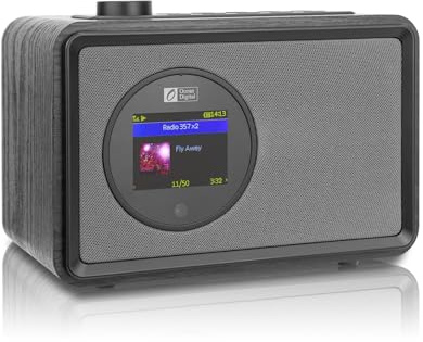 Ocean Digital WR-390 Wi-Fi Internet FM Radio Portable with Rechargeable Battery, 4 Preset Buttons, Bluetooth Receiver, Alarm Clock, Sleep Timer, Stress Relief Relaxation Sleep Aid, 2.4 Color Display