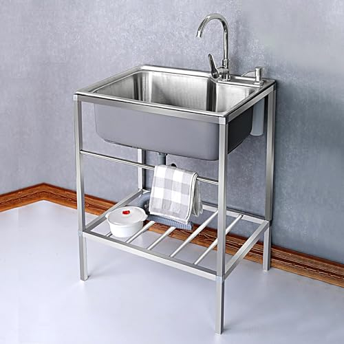Edelstahl Multifunktionswaschtisch, Spültisch für Outdoor und Camping, Edelstahlspüle zur Erweiterung der Outdoorküche