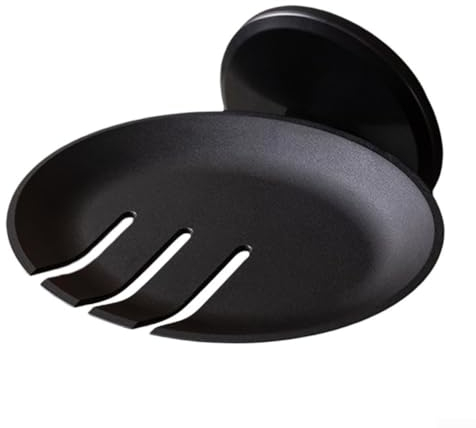 Seifenschale mit Saugnapf, selbstentleerendes Design, keine Notwendigkeit für Löcher, multifunktionale Verwendung (schwarz)