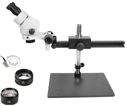 Mikroskop-Zubehör-Kit 7X-45X Simul Fokales Trinokular-Stereomikroskop, flexible schwarze Basis, optionales Zubehör, Zoom-Binokular-Mikroskop Mikroskopische Objektträger (Size : 3.5X-90X Binocular)