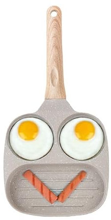 Ieron Universal Non-Stick Pan Hamburger 3-in-1 Egg Frying Pan Medical Stone Mini Omelet Pan Crepe Pan Electromagnetic Oven Gas Non-Stick Pan.