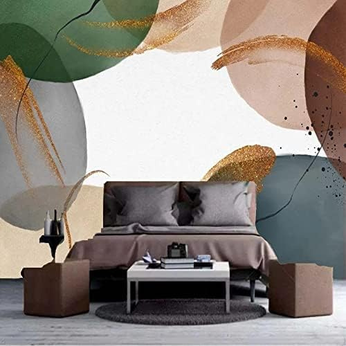 XLMING Retro Kleine Frische Gold Geometrische Linien Grün Luxus Hintergrund Wand Schlafzimmer 3D Tapete-150cm×105cm