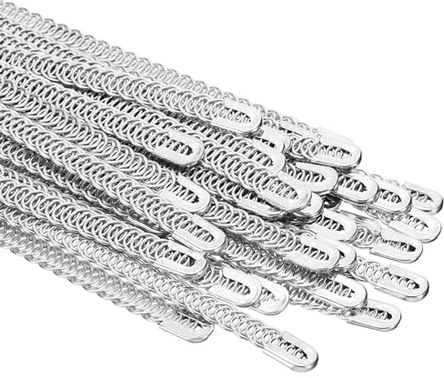 PATIKIL 7.1 Pollici Stecche Acciaio a Spirale, 36pz Stecche Acciaio a Spirale 10mm Larghezza per Cucire Corsetti, Biancheria Intima, Costumi Sposa, Argento