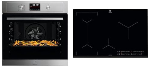 Electrolux Serie 700 Forno da Incasso Multifunzione Pirolitico, Capacità 72 L, EOM4P46TX, Classe A+ & Serie 600 Piano Cottura a Induzione 4 Fuochi da Incasso, LIL83443 Bridge 80 cm