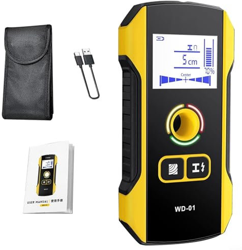 Zoegneer Detector avanzado de escáner de pared con hallazgo de pernos profundos, bloque de madera, metales, cables WD01