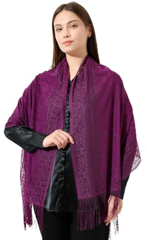 ihvan online, Châle léger pour femme, foulard hijab, châle en tulle doux, chapelle, voile en dentelle, fuchsia, 60x160 cm