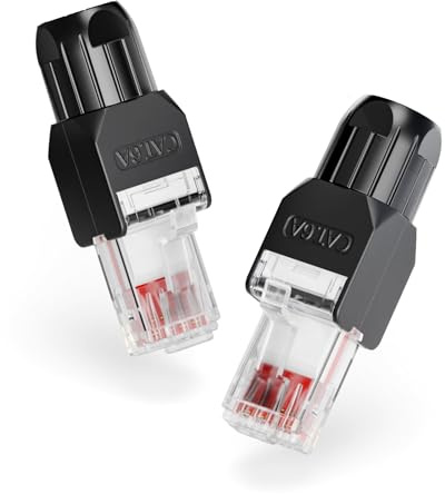 VCELINK Connecteur RJ45 sans Outil Cat6A, Fiche RJ45 UTP, Noir, 2 Pièces