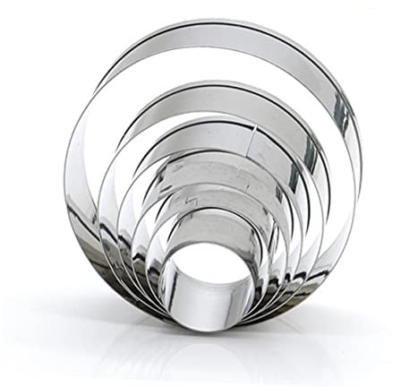 Mikinona Moldes Para Galletas y Cortadores De Fondant Redondos De Acero Inoxidable 6 Piezas (1.7 2.2 2.7 3.3 4 5.2 Cm) Anticorrosión Para Repostería y Decoración Pasteles