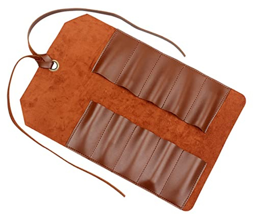 Tofficu Estuche Enrollable Para Herramientas De Cuero Resistente 10 Compartimentos Organizador Para Destornilladores y Llaves Inglesas Bolsa Portátil Para Bricolaje y Manualidades