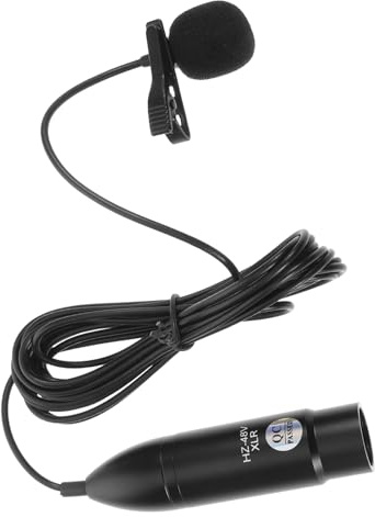 Warmhm Microfono Lavalier a Clip Interfaccia Xlr a 3 Pin, Leggero e Portatile, per Registrazioni e Discorsi, Accessori Audio Nero
