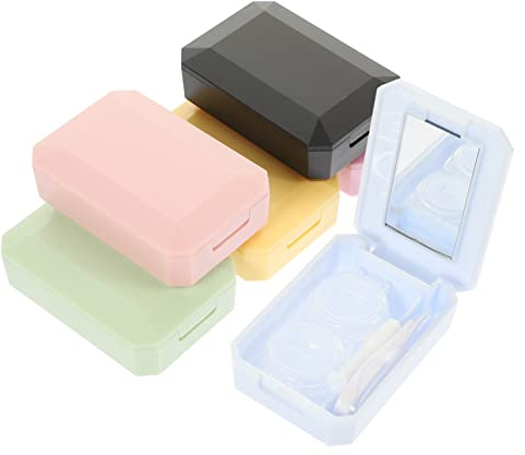 Beatifufu 6sets Holder Box Mirror Box Case Lens Travel Kit for Halloween Contacts