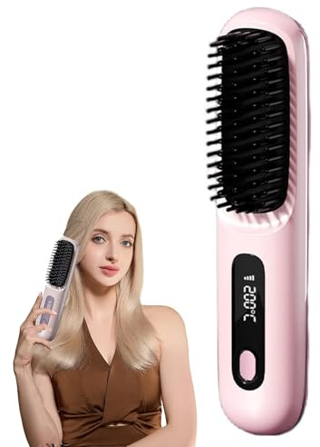 Eloura Berlin, Eloura Haarbürste, 2025 Eloura Tragbare Bürste– Glätten, Locken, Trocknen (Rosa)
