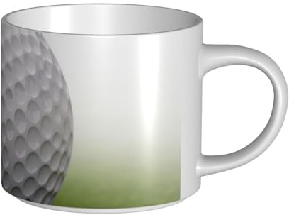 JHLMN Tazza da caffè in ceramica da 425,2 g, tazza da caffè con manico grande, tazza da tè con palla da golf, grande tazza da viaggio in porcellana, per uomini e donne, ufficio, lavoro