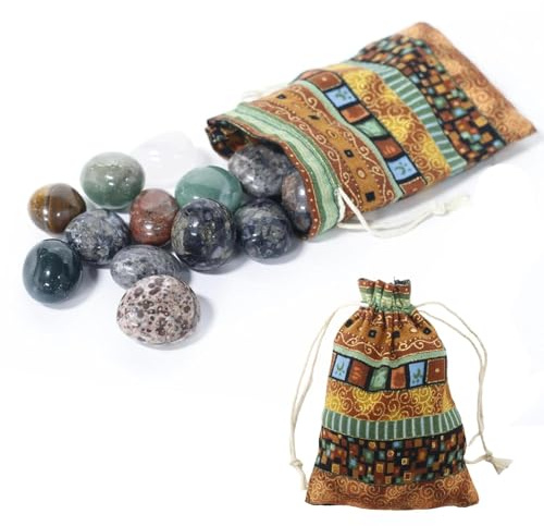 Zyiphor 500g Pierres Semi-précieuses Naturelles 30-40 mm Mélange de Pierres Précieuses Colorées pour Enfants Décoration Chasse au Trésor Collection Artisanat Cadeau DIY avec Sac de Rangement