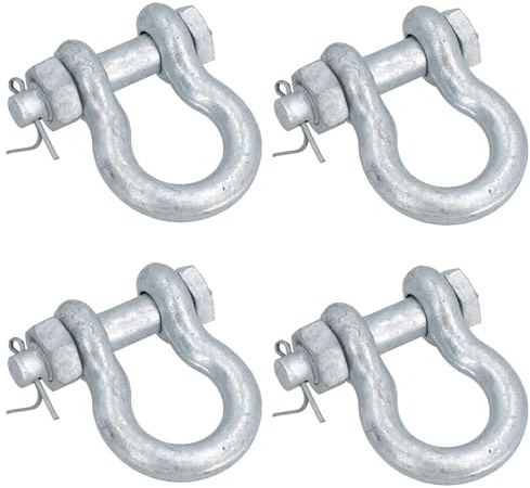 Grillete de arco galvanizado, paquete de 4 pasadores de seguridad de 11 mm, 1.5T a las especificaciones de la Fed de EE. UU