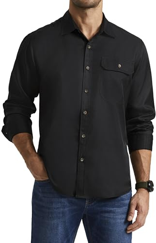 Enlision Chemise Homme Manches Longues Décontractée Chemises de Travail sans Repassage Homme avec Poche Regular Fit