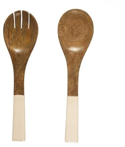 AltoBuy Couverts à Salade en Bois de manguier uni Beige - Mango