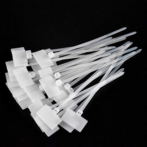200 Stück Kabelbeschriftung Clips Set, Weiße Kabelbinder für effektives Kabelmanagement, Kabelmarkierung und Organisation im Büro, Auto und auf Reisen, Beschriftbare Kabelhalterungen für PC Drähte