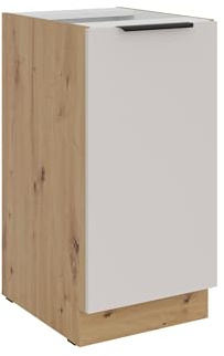Kuechen-preisbombe Küchen Unterschrank 40 cm Küche Solano Kaschmir beige matt + Eiche Artisan matt Küchenzeile Küchenblock Küche Einbauküche