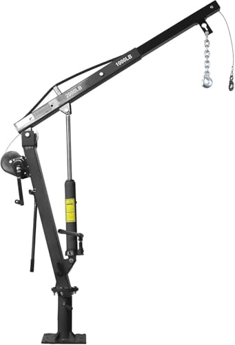 SDdPulse Herramienta de elevación resistente para camión grúa con cabrestante hidráulico, grúa plegable para elevación de motor, polipastos eléctricos de elevación de motor, negro, negro