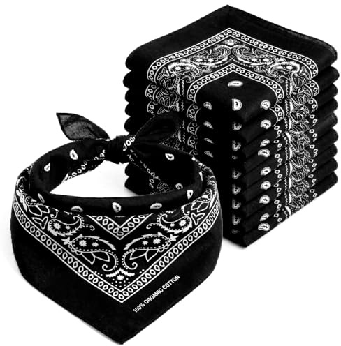 Keystone Peak KP Bandana – 100% Baumwolle & Natürliche Fasern – Halstuch Ohne Polyester – Hochwertig, Weich, Langlebig & Waschmaschinenfest – Bandana Herren & Damen – Unisex & Kinder - 10 Pack