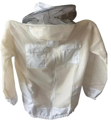 Giacca da apicoltore professionale traspirante con cappello velato e recinzione rimovibile per Apicoltore(3XL)