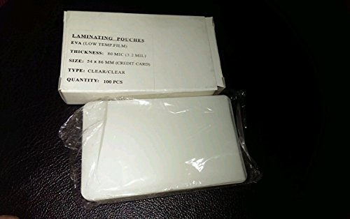 Laminierfolie / Laminiertaschen 54 x 86 mm 80 mic. 100St. für Kreditkarten, Visitenkarten, Businesscards, Kreditkarten, EC-Karten, Bankomatkarten