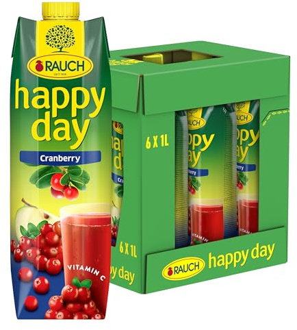 Rauch Happy Day Cranberry | Herb-fruchtiges Saftgetränk | 6x 1l Vorratspack