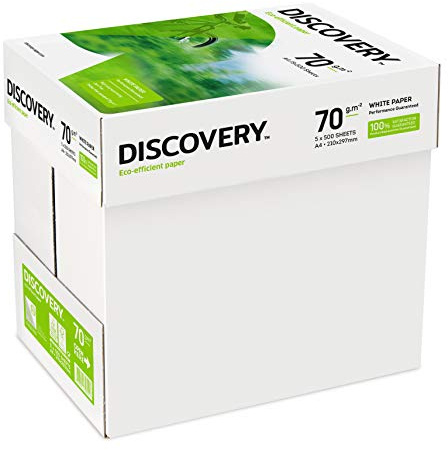 DISCOVERY A4 70GSM WHITE PAPER PK500, 2500 Pezzi