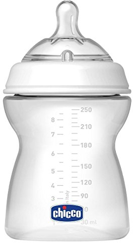 Chicco 80725 Biberon NaturalFeeling, 4 Mesi, 250 ml, Flusso Regolabile