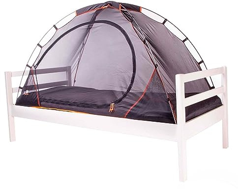 Deryan Bettzelt - Moskitonetz Doppelbett - Moskitozelt Zeltbett - Insektenschutz Bett - Kompakt und Leight - 200x90x110cm - Mückennetz Bett & Moskitonetz Reise Mit Tragetasche Schwarz