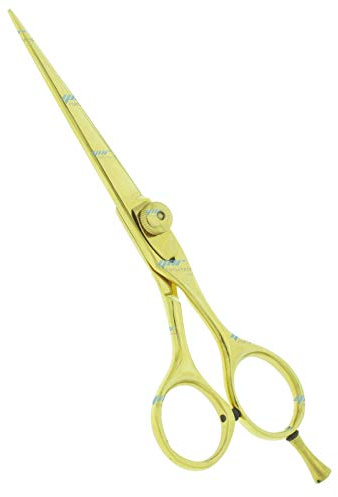 Professionelle Friseurschere, Haarschneideschere für Friseursalon, 15,2 cm Gesamtlänge mit Feineinstellung, Spannschraube, 100 % Edelstahl (Gold 15,2 cm - 16,5 cm)