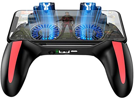 VBESTLIFE Wärmeableitung Gamepad, Gamepad für Handy-Gamecontroller mit Zwei Lüftern für 4,7-6,5-Zoll-Telefone(5000mah)