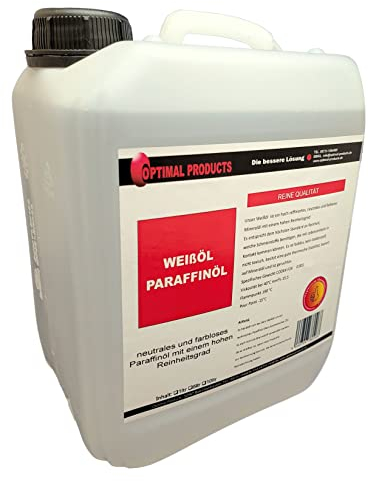 Optimal Products Paraffinöl 5L I Hoch raffiniertes, neutrales & farbloses Mineralöl mit einem hohen Reinheitsgrad I Nicht toxisches Paraffin I Weißöl