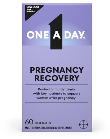 One A Day Postnatal Vitamins for Women, Postnatal Multivitamin with Folic Acid, Omega-3 DHA, B Vitamins, Support Immune Health, Breastfeeding, Post Partum Essential Nutrients for Women, 60 Ct