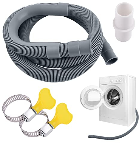 QUACOWW Drain Hose Extension with Connection, Dishwasher & Washing Machine Hose (1.5m)