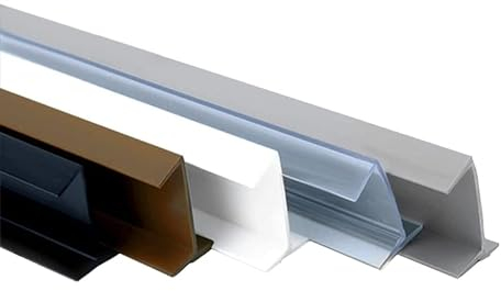 DQ-PP Profilo impermeabilizzante per base da cucina, PVC, 1,5 m, 16 mm, grigio ash, guarnizione, listello, profilo di tenuta, profilo di finitura, profilo base